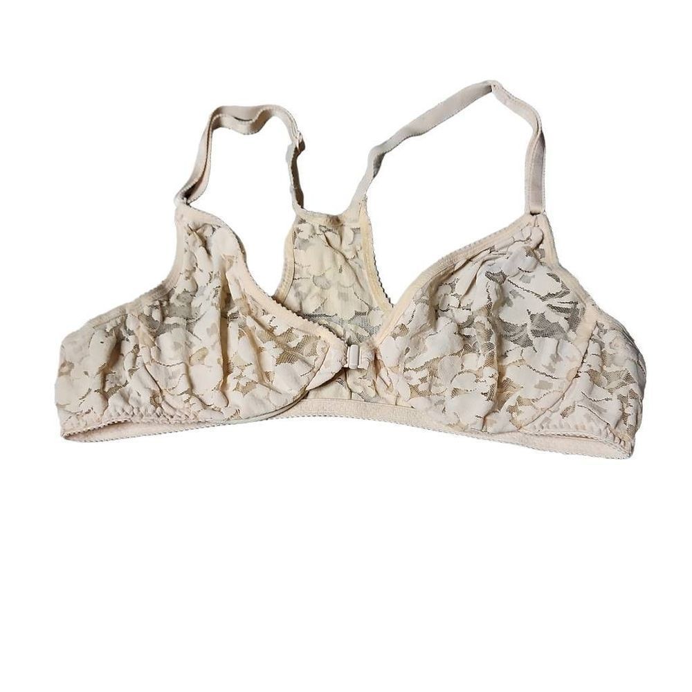 Vintage 90s nude lace front closure Victoria's secret bra